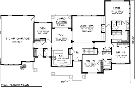 House Plan 96104 First Level Plan