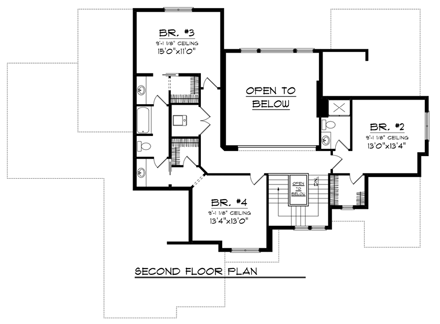 House Plan 96110 Second Level Plan