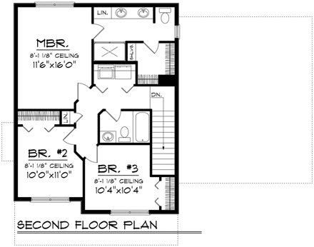 House Plan 96121 Second Level Plan