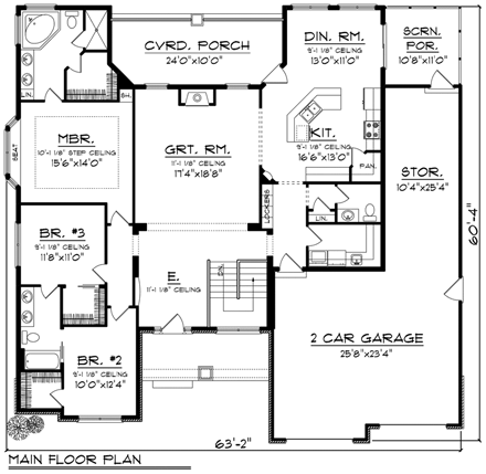 House Plan 96128 First Level Plan