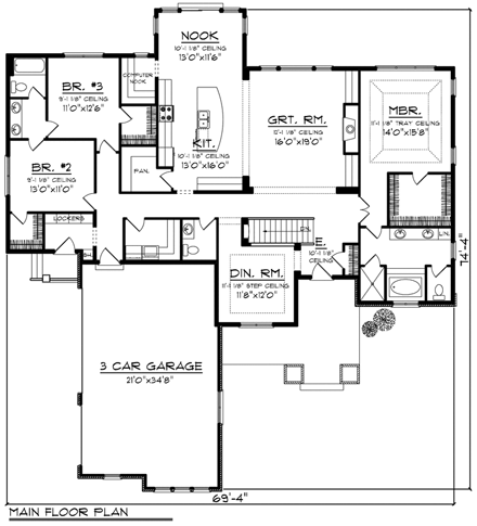House Plan 96133 First Level Plan