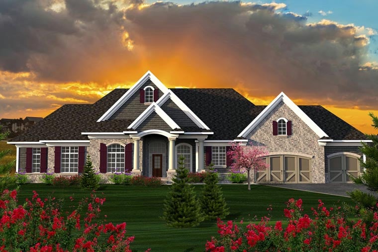 Ranch Style House Plan 96137 with 2687 Sq Ft, 3 Bed, 2 Bath, 1 Half Bath
