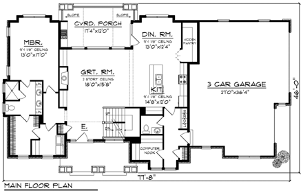House Plan 96141 First Level Plan
