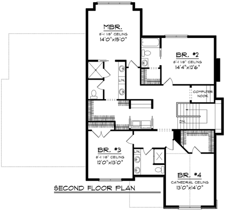 House Plan 96142 Second Level Plan