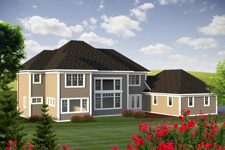 Traditional Rear Elevation of Plan 96145