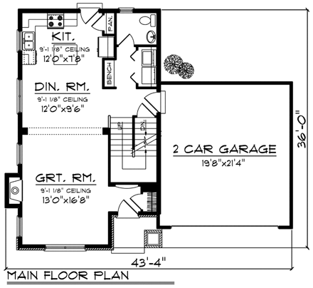 House Plan 96148 First Level Plan