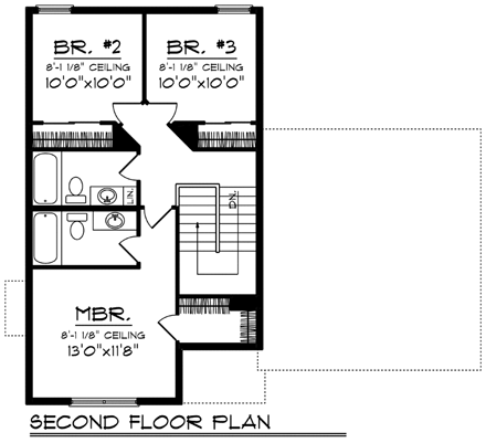 House Plan 96148 Second Level Plan
