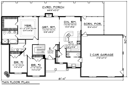 House Plan 96152 First Level Plan