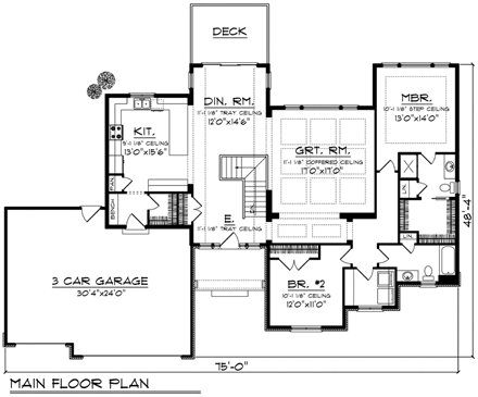 House Plan 96154 First Level Plan