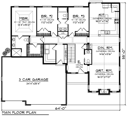 House Plan 96157 First Level Plan