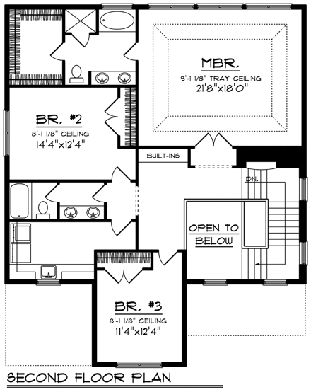 House Plan 96162 Second Level Plan