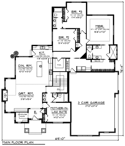 House Plan 96163 First Level Plan