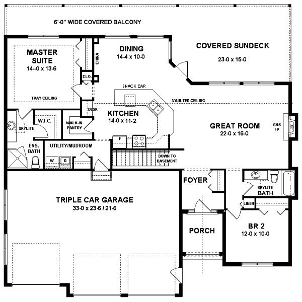 Craftsman Level One of Plan 96200