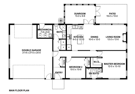 House Plan 96201 First Level Plan