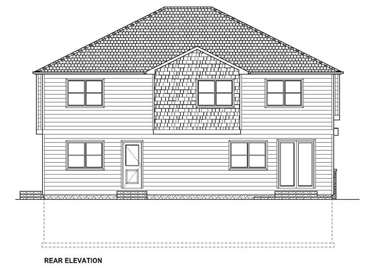  Rear Elevation of Plan 96202