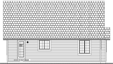 Traditional Rear Elevation of Plan 96204