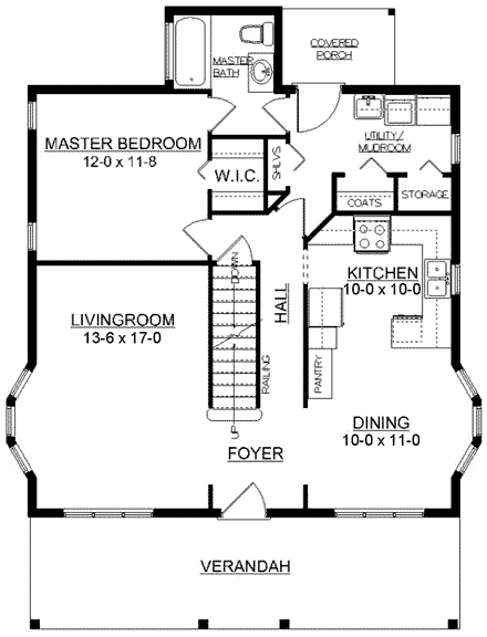 House Plan 96205 First Level Plan