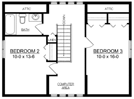 House Plan 96205 Second Level Plan