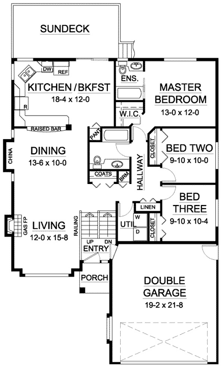 House Plan 96207 First Level Plan