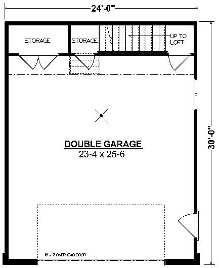 Garage Plan 96208 - 2 Car Garage First Level Plan