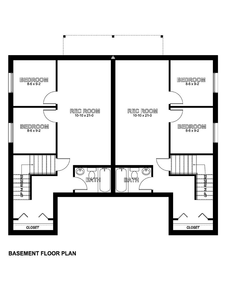 Craftsman Lower Level of Plan 96213