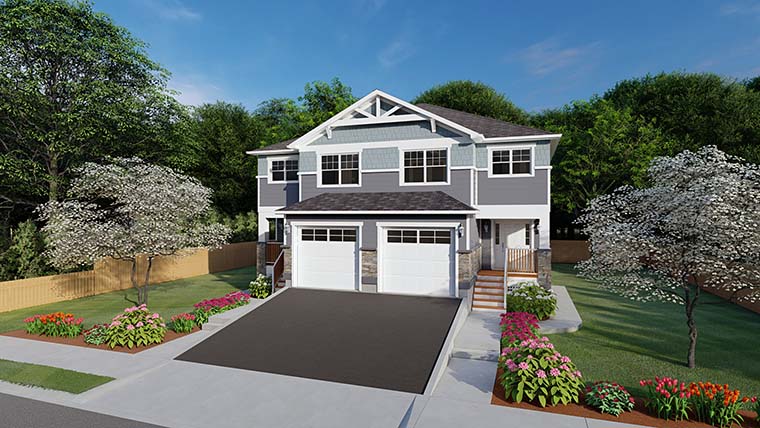 Craftsman Plan with 4446 Sq. Ft., 10 Bedrooms, 8 Bathrooms, 2 Car Garage Picture 6