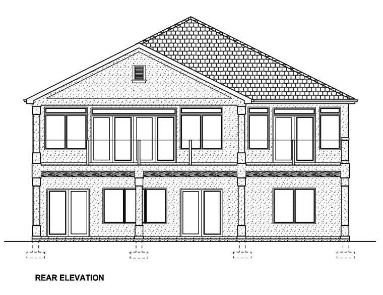 Mediterranean Rear Elevation of Plan 96215