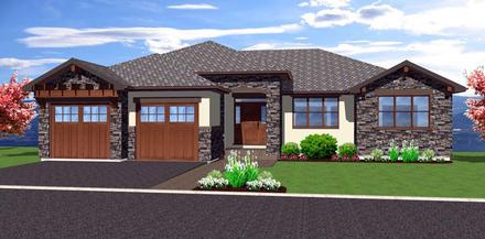 Mediterranean Ranch Elevation of Plan 96216