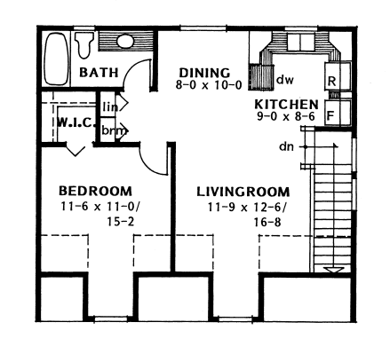 Garage Plan 96220 - 2 Car Garage Apartment Second Level Plan