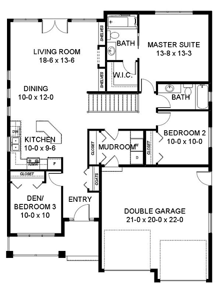 House Plan 96228 First Level Plan