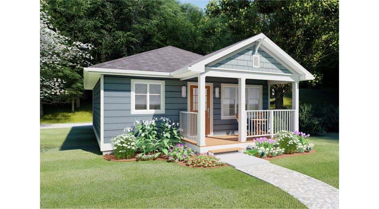Bungalow, Cabin, Cottage, Country, Craftsman Plan with 624 Sq. Ft., 1 Bedrooms, 1 Bathrooms Picture 3
