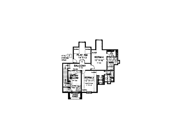 French Country Tudor Level Two of Plan 96327