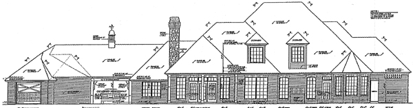 French Country Tudor Rear Elevation of Plan 96327