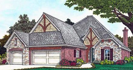 Cottage Country European French Country Elevation of Plan 96332