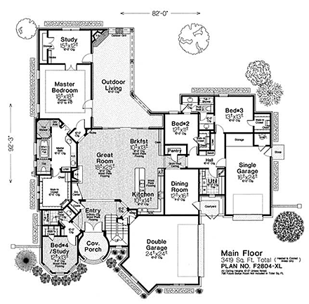 House Plan 96334 First Level Plan