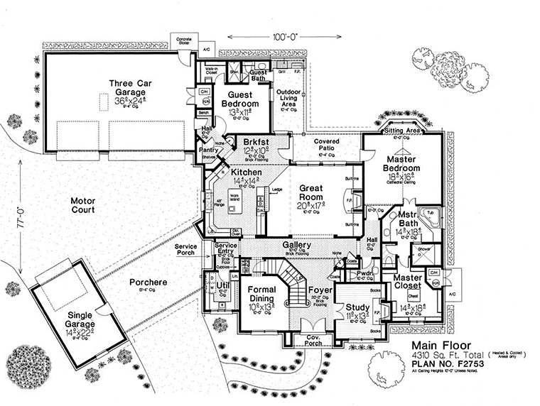 European French Country Level One of Plan 96337