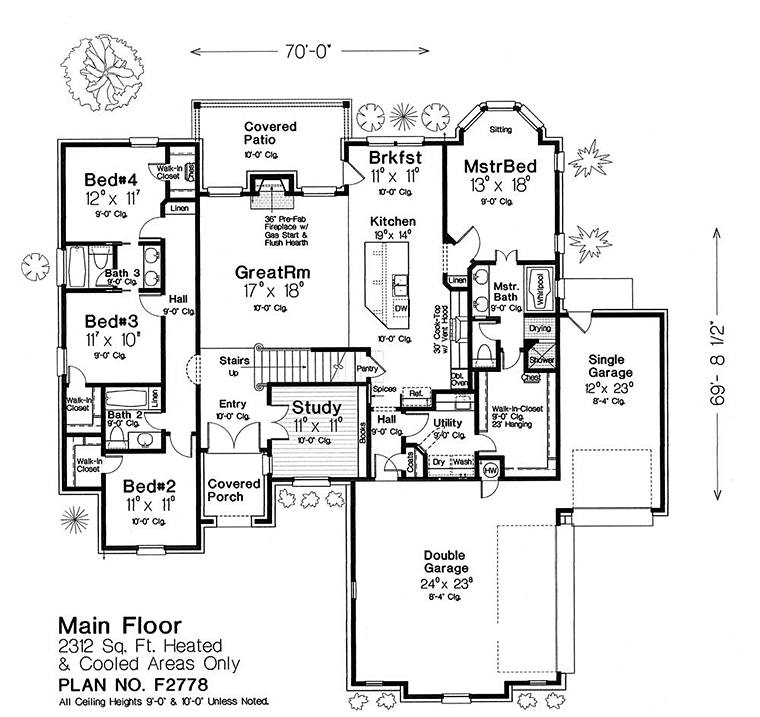 European French Country Level One of Plan 96338