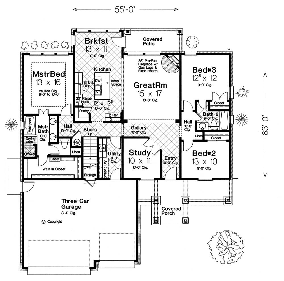 Bungalow Craftsman Southern Level One of Plan 96342