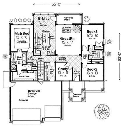House Plan 96342 First Level Plan