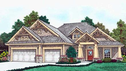 Bungalow Craftsman Southern Elevation of Plan 96342