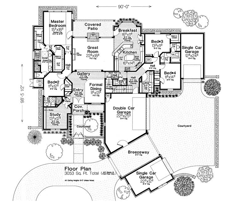 House Plans with Courtyards and Open Atriums