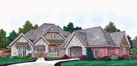 Craftsman European French Country Elevation of Plan 96345