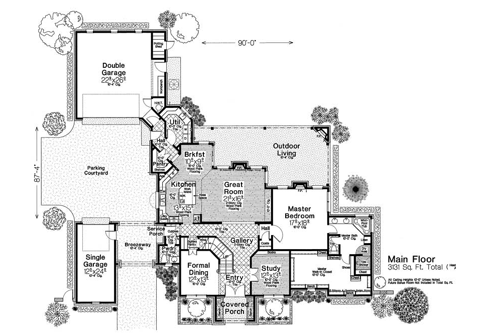 European French Country Traditional Level One of Plan 96348