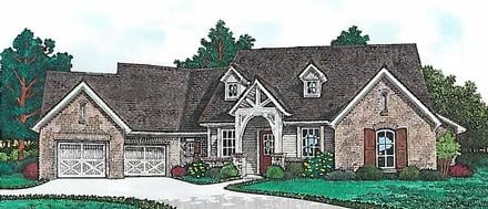 Country European Farmhouse French Country Ranch Elevation of Plan 96350