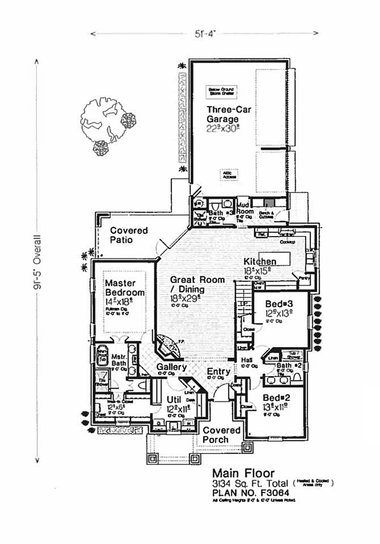 Craftsman European Farmhouse French Country Level One of Plan 96351