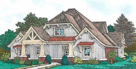 Craftsman European Farmhouse French Country Elevation of Plan 96351