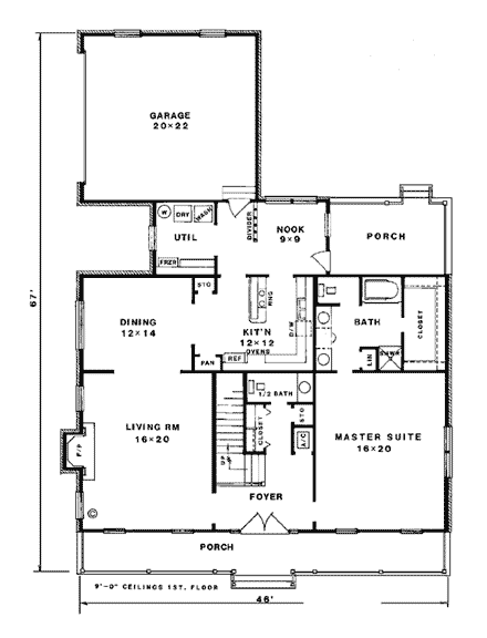 House Plan 96502 First Level Plan