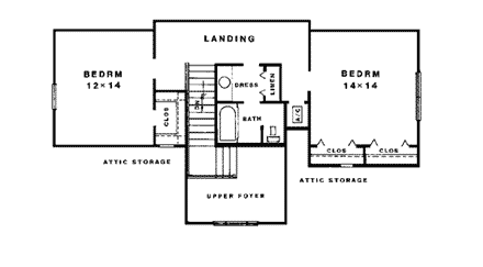 House Plan 96502 Second Level Plan