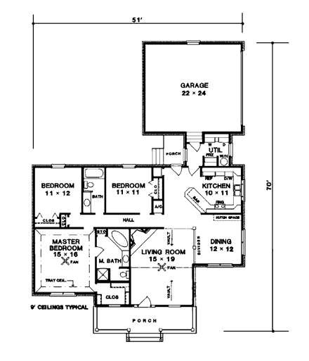 House Plan 96507 First Level Plan