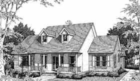 Cape Cod Country One-Story Elevation of Plan 96507